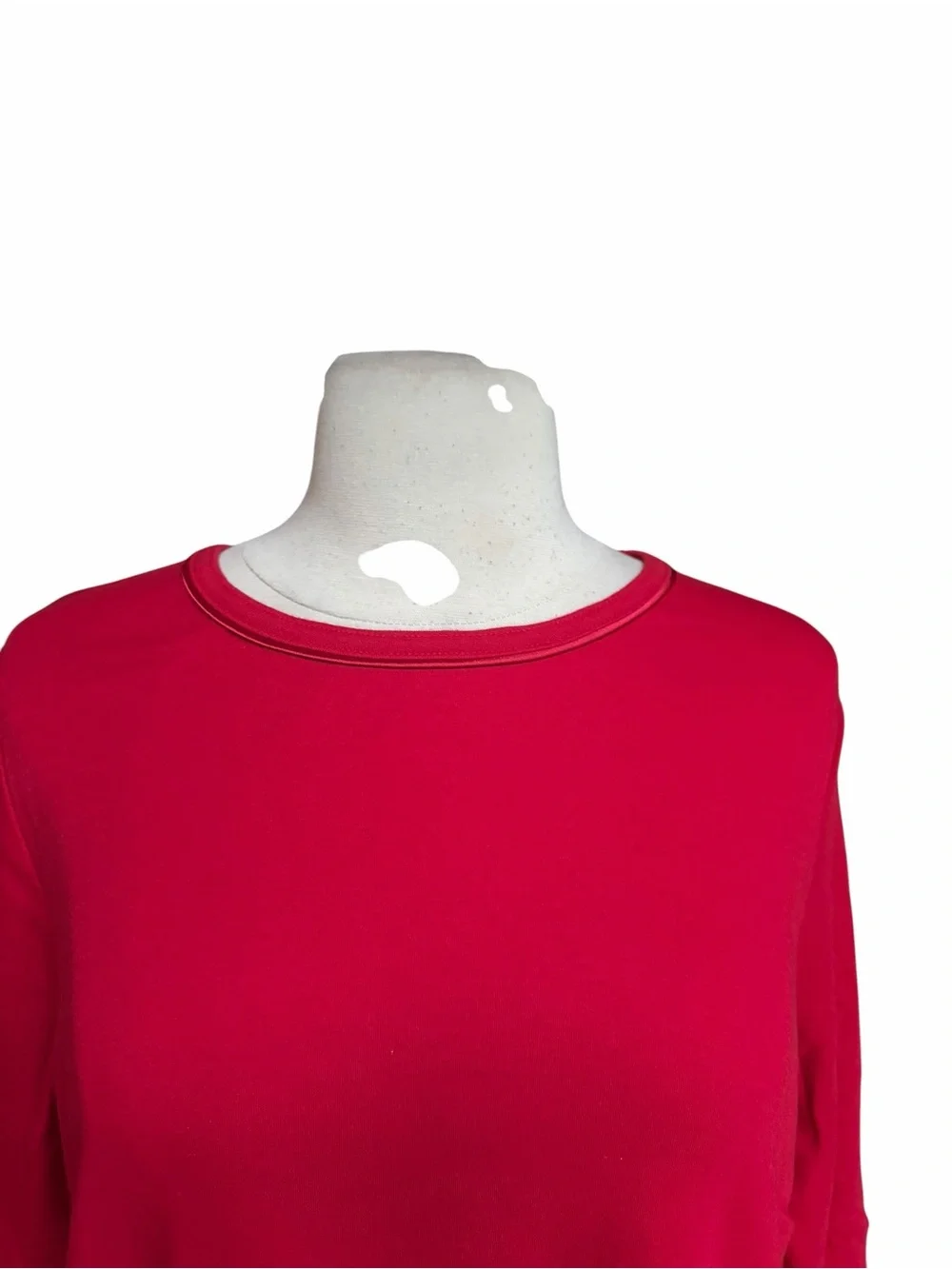 NWT Lands' End 100% Cotton Rich Red Knit Sleep Crew Top‎
